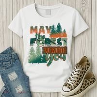 Hiking May The Forest Be With You Camping Gift Women's T-Shirt thumb 3