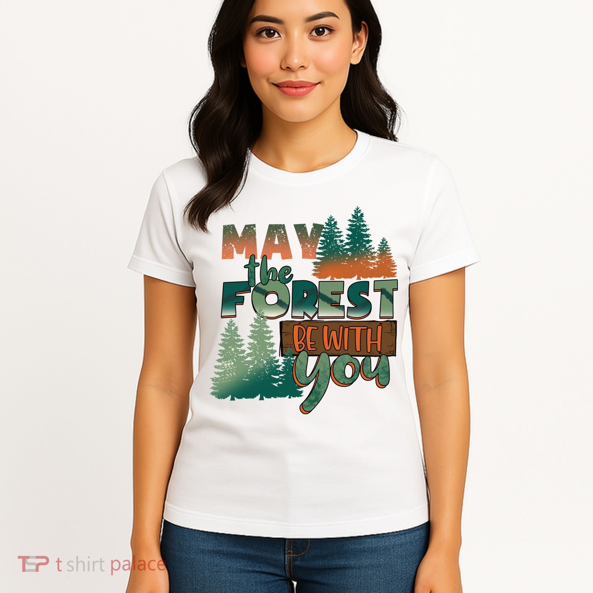 Hiking May The Forest Be With You Camping Gift Women's T-Shirt