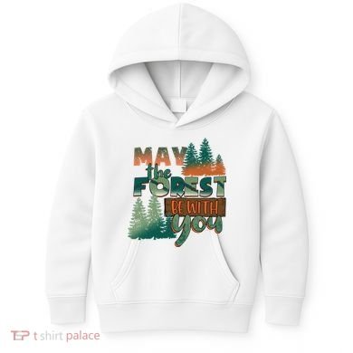 Hiking May The Forest Be With You Camping Gift Kids Hoodie