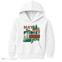 Hiking May The Forest Be With You Camping Gift Kids Hoodie thumb 0