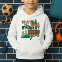 Hiking May The Forest Be With You Camping Gift Kids Hoodie thumb 2