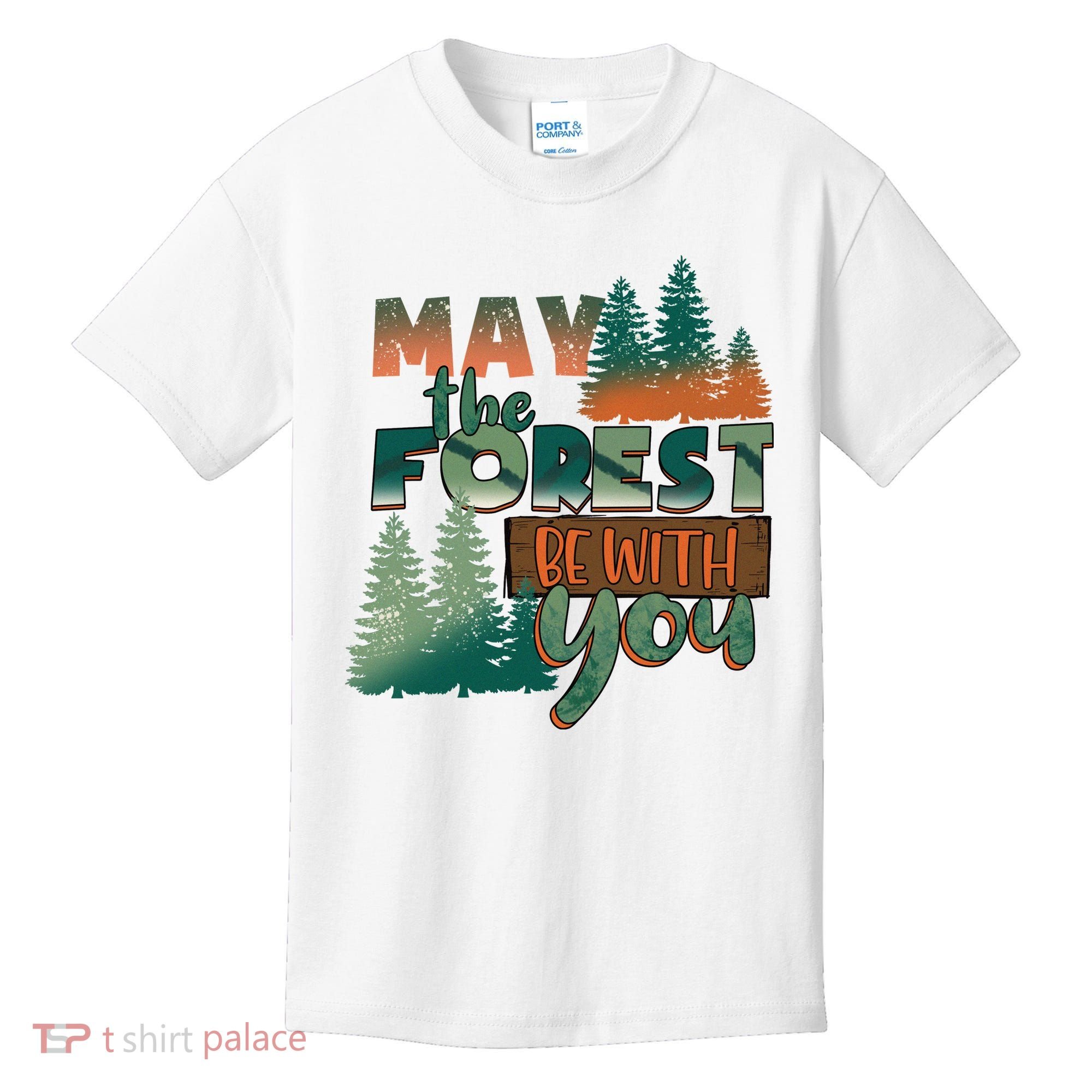 Hiking May The Forest Be With You Camping Gift Kids T-Shirt