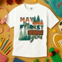 Hiking May The Forest Be With You Camping Gift Kids T-Shirt thumb 3
