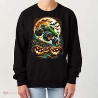 Halloween Monster Truck Jack O Lantern Trick Treat Women's Sweatshirt thumb 0