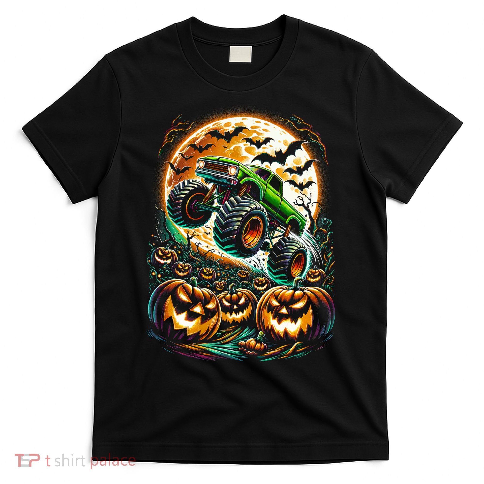 Halloween Monster Truck Jack O Lantern Trick Treat T-Shirt