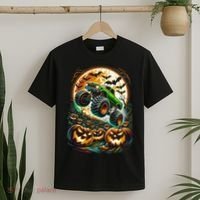 Halloween Monster Truck Jack O Lantern Trick Treat T-Shirt thumb 2