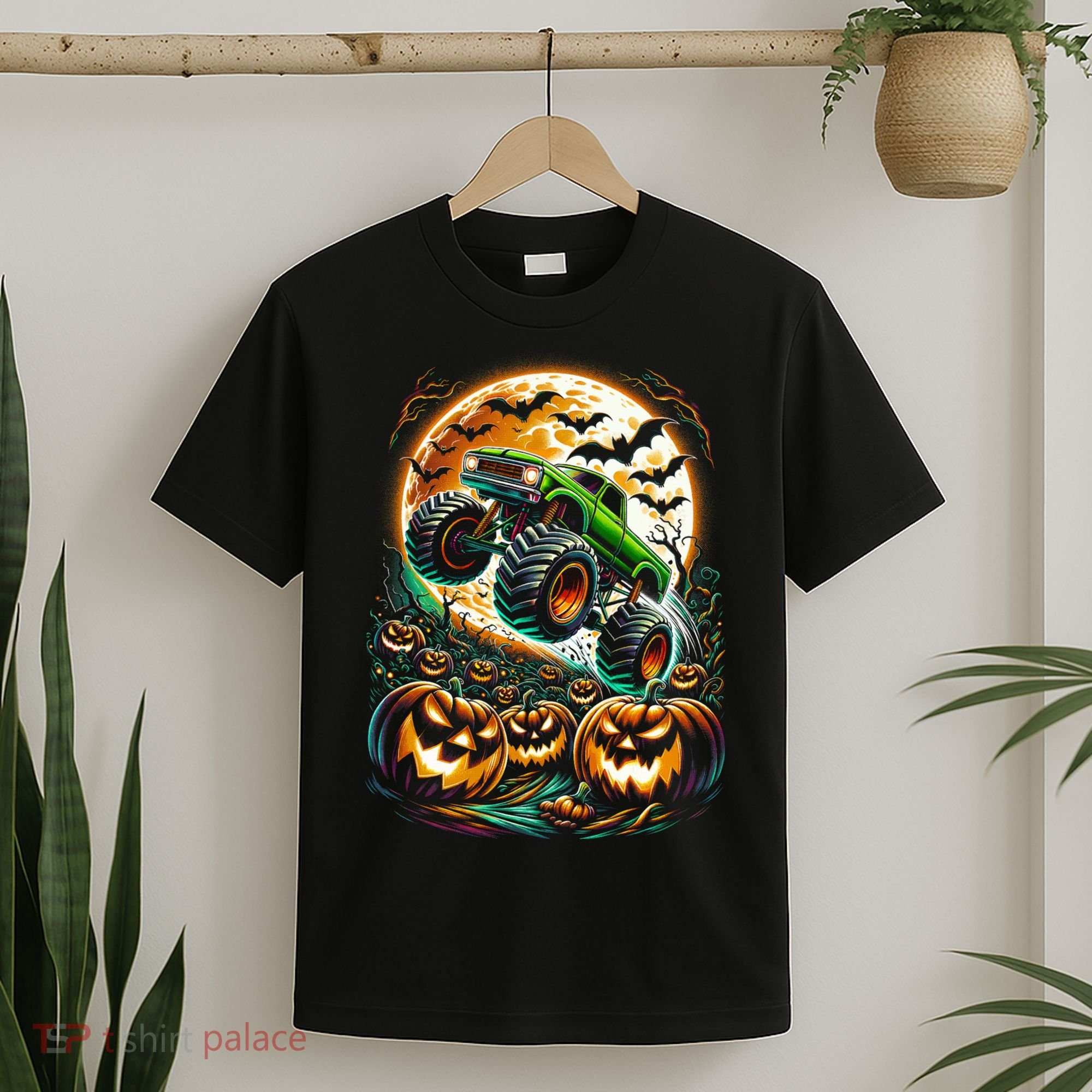 Halloween Monster Truck Jack O Lantern Trick Treat T-Shirt