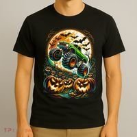 Halloween Monster Truck Jack O Lantern Trick Treat T-Shirt thumb 3