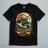 Halloween Monster Truck Jack O Lantern Trick Treat T-Shirt thumb 5