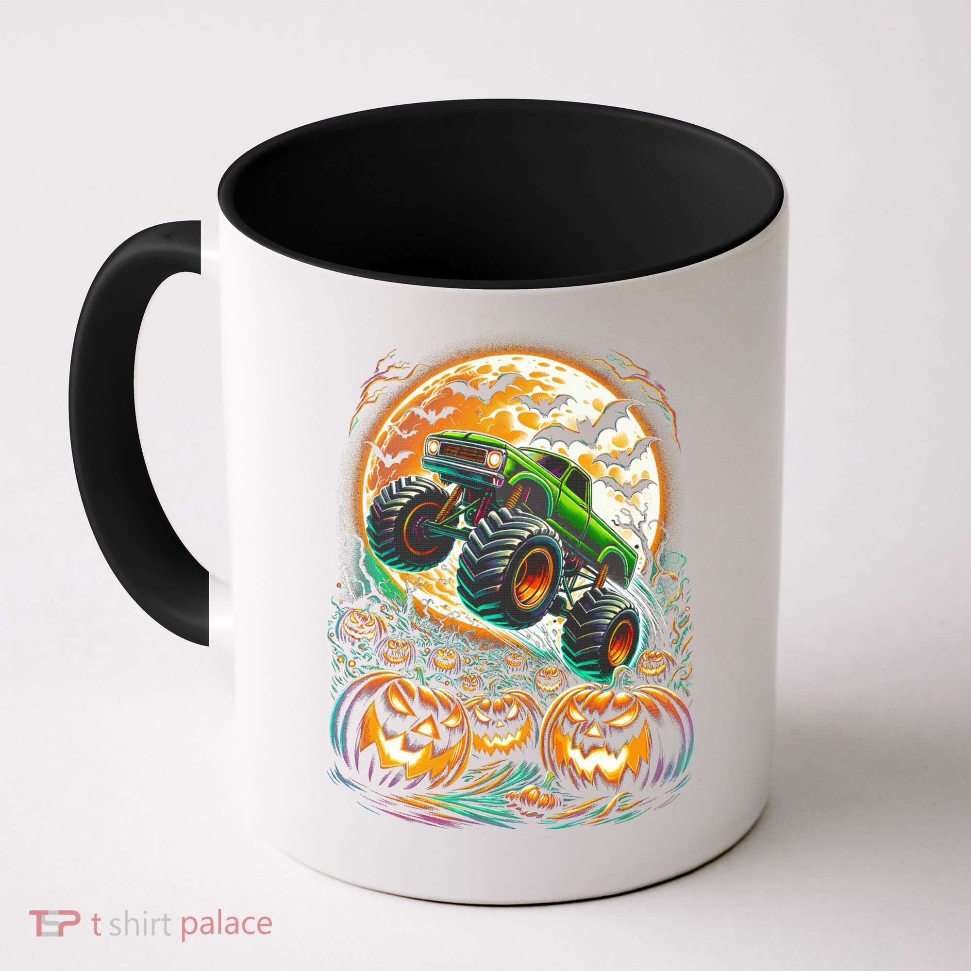Halloween Monster Truck Jack O Lantern Trick Treat Coffee Mug