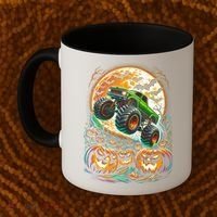 Halloween Monster Truck Jack O Lantern Trick Treat Coffee Mug thumb 2