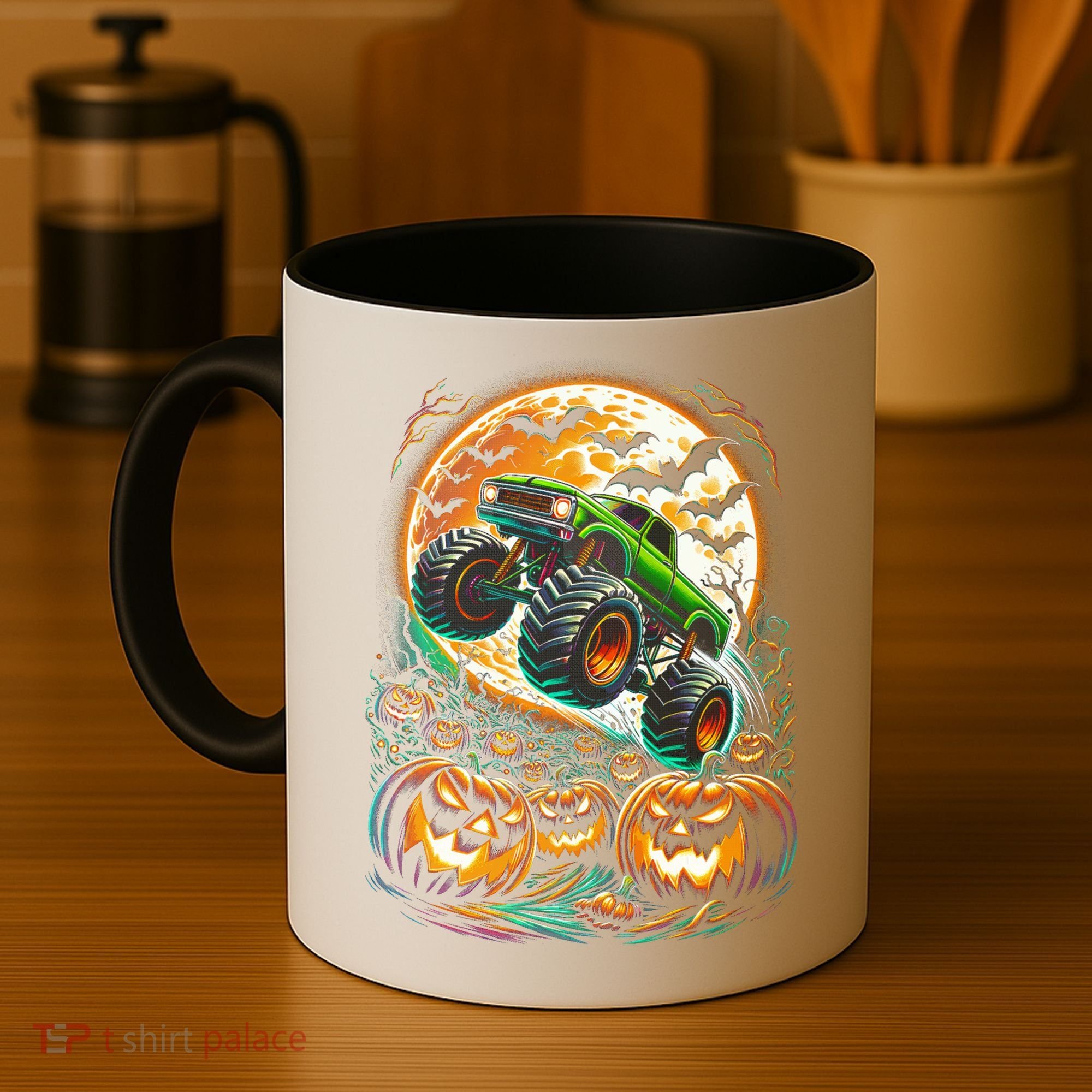 Halloween Monster Truck Jack O Lantern Trick Treat Coffee Mug