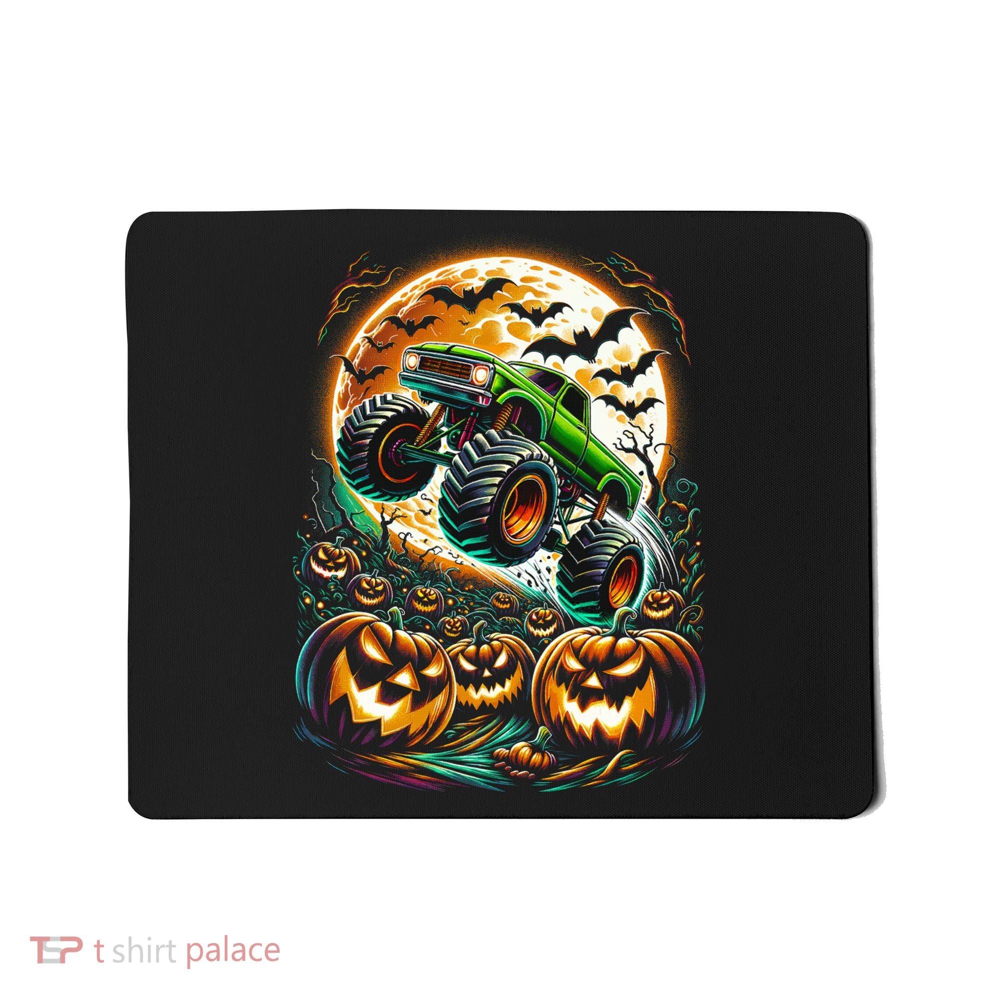 Halloween Monster Truck Jack O Lantern Trick Treat Mousepad