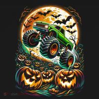Halloween Monster Truck Jack O Lantern Trick Treat Women's Tank Top thumb 5
