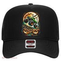 Halloween Monster Truck Jack O Lantern Trick Treat Hat thumb 0
