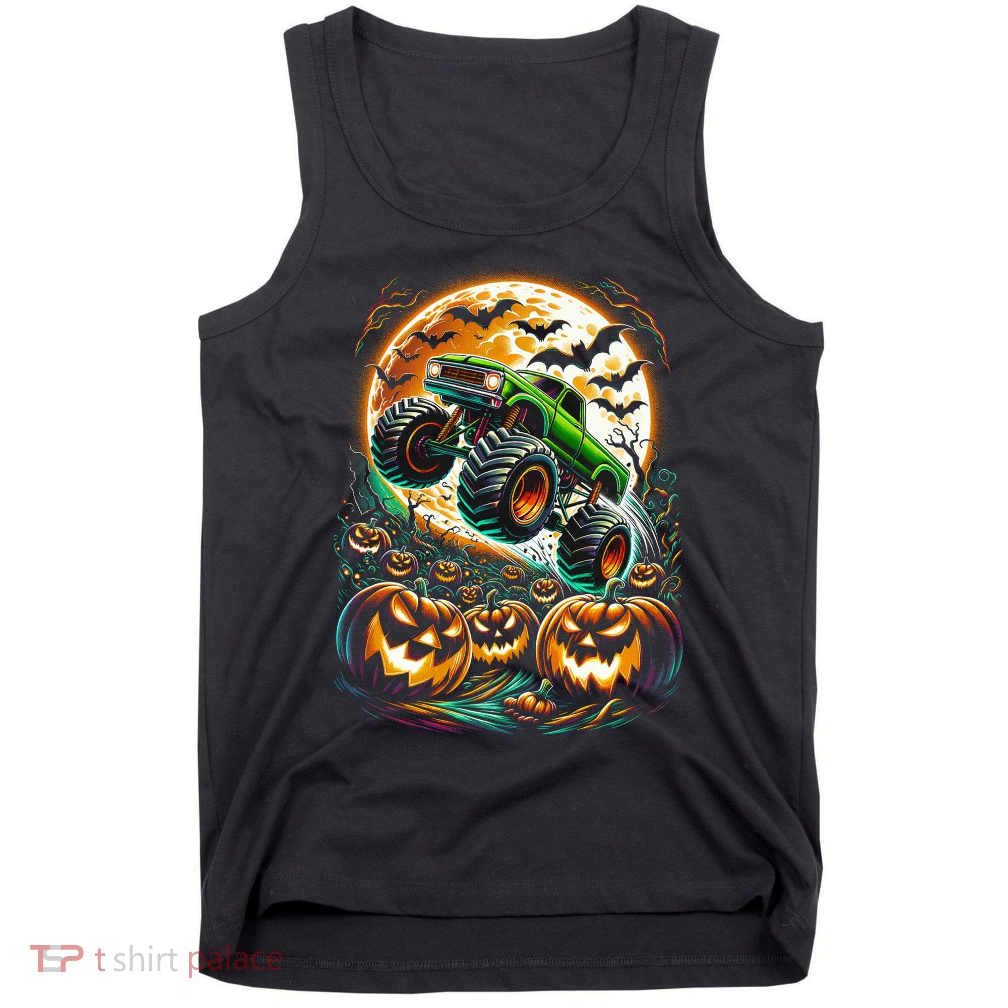 Halloween Monster Truck Jack O Lantern Trick Treat Tank Top