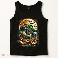 Halloween Monster Truck Jack O Lantern Trick Treat Tank Top thumb 2