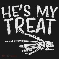 Hes My Treat Skeleton Matching Couple Halloween Costume Hers T-Shirt thumb 7