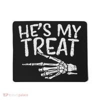 Hes My Treat Skeleton Matching Couple Halloween Costume Hers Mousepad thumb 0