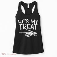 Hes My Treat Skeleton Matching Couple Halloween Costume Hers Women's Tank Top thumb 0