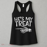 Hes My Treat Skeleton Matching Couple Halloween Costume Hers Women's Tank Top thumb 3