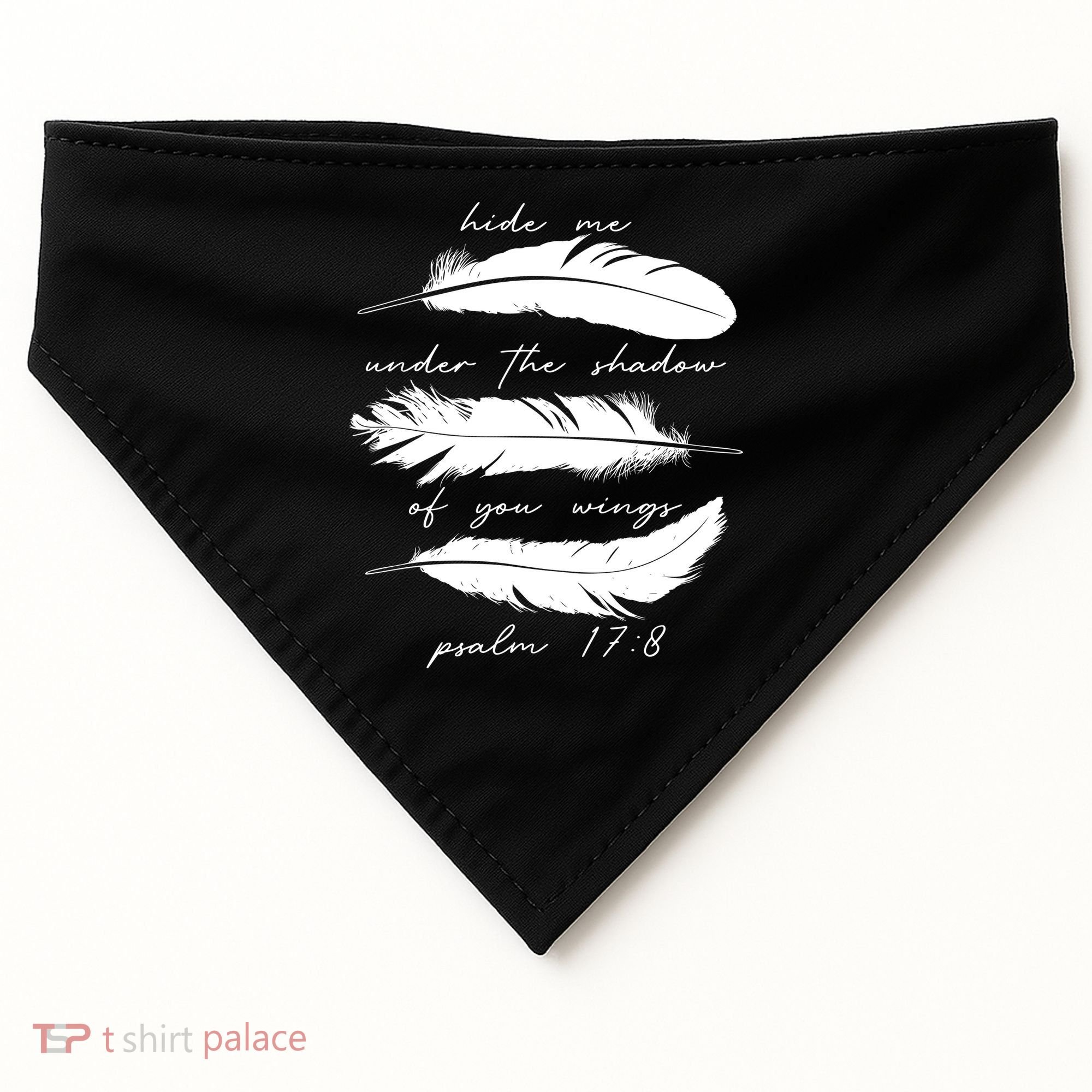 Hide Me Under The Shadow Of You Wings Psalm 17 8 USA-Made Doggie Bandana