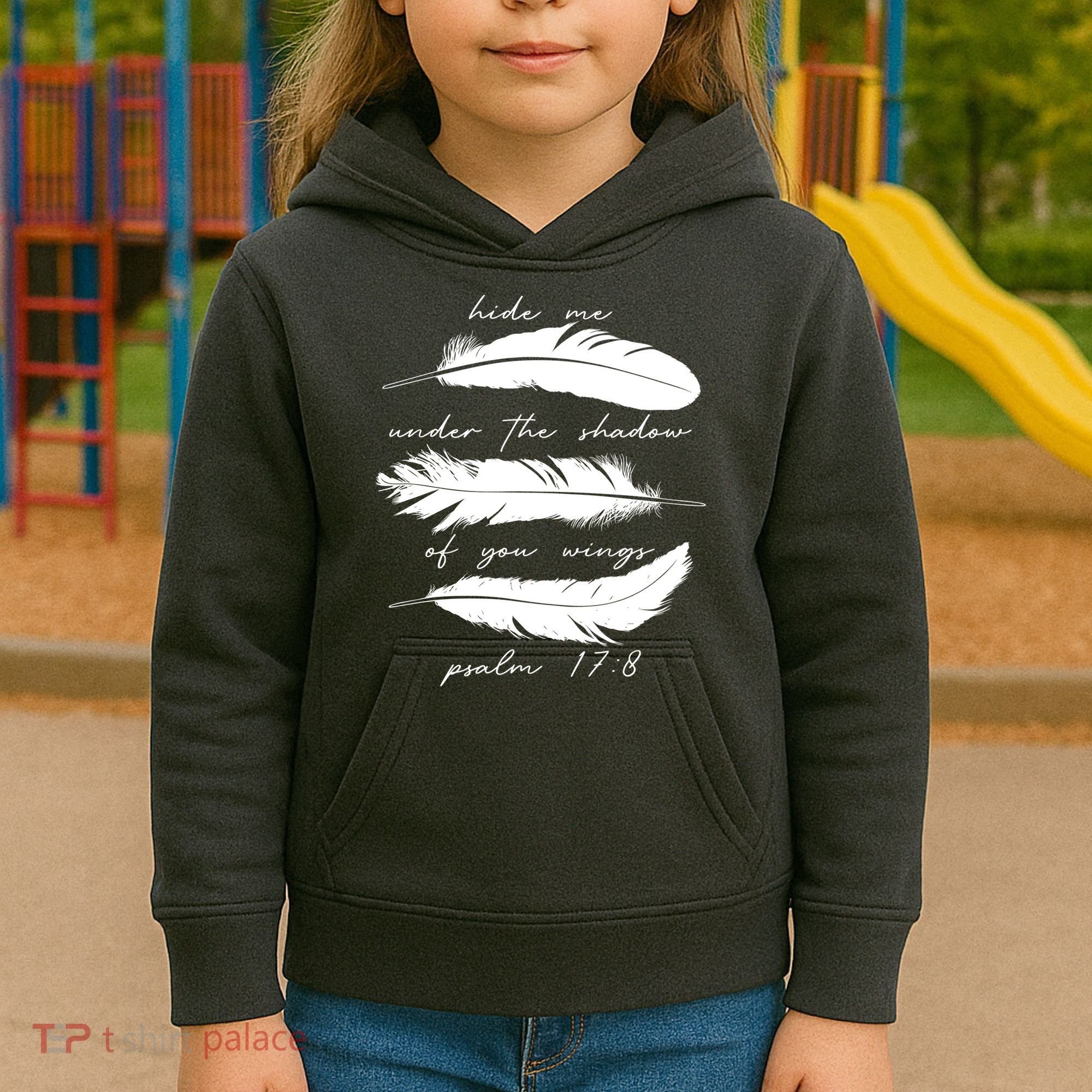 Hide Me Under The Shadow Of You Wings Psalm 17 8 Kids Hoodie