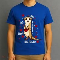 Hello Meerkat Valentines Day Cute Animal Love Vfunny Giftday Pajama Funny Gift T-Shirt thumb 3