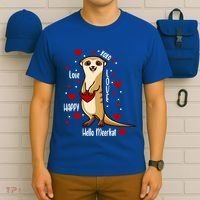 Hello Meerkat Valentines Day Cute Animal Love Vfunny Giftday Pajama Funny Gift T-Shirt thumb 6