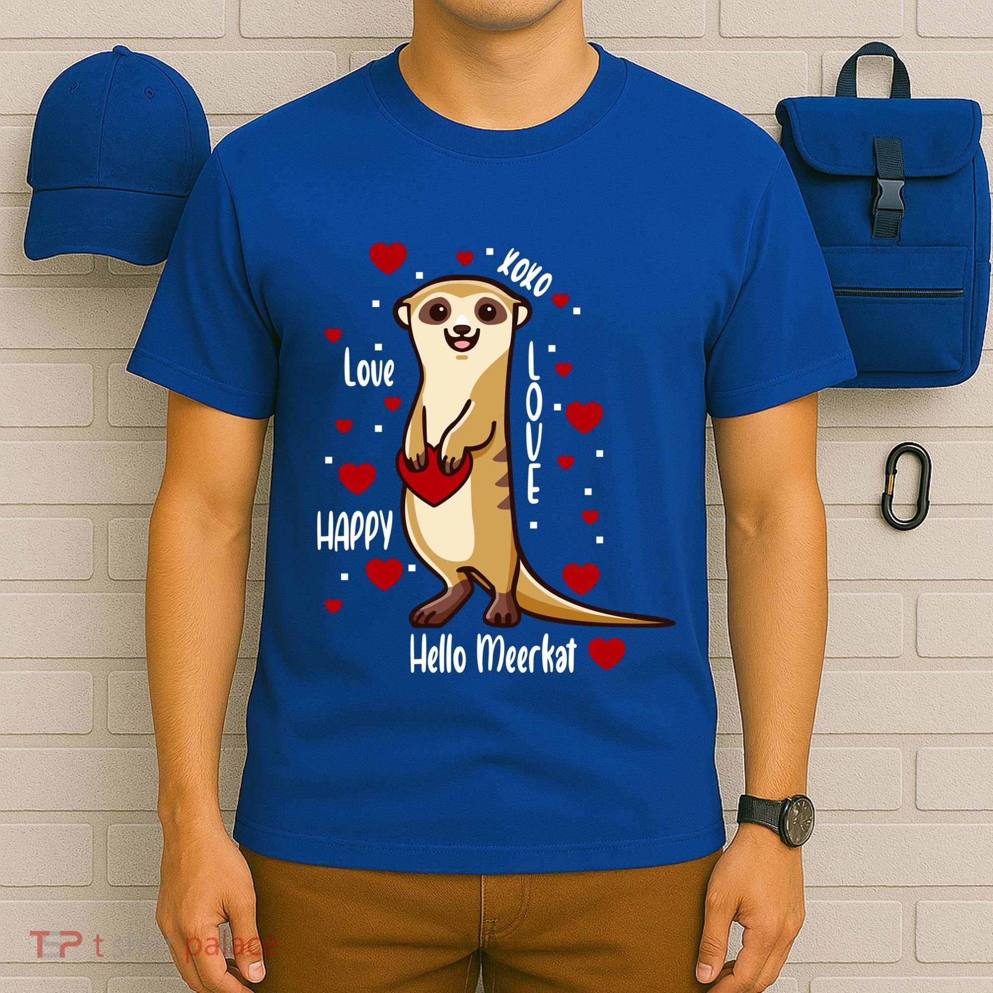 Hello Meerkat Valentines Day Cute Animal Love Vfunny Giftday Pajama Funny Gift T-Shirt