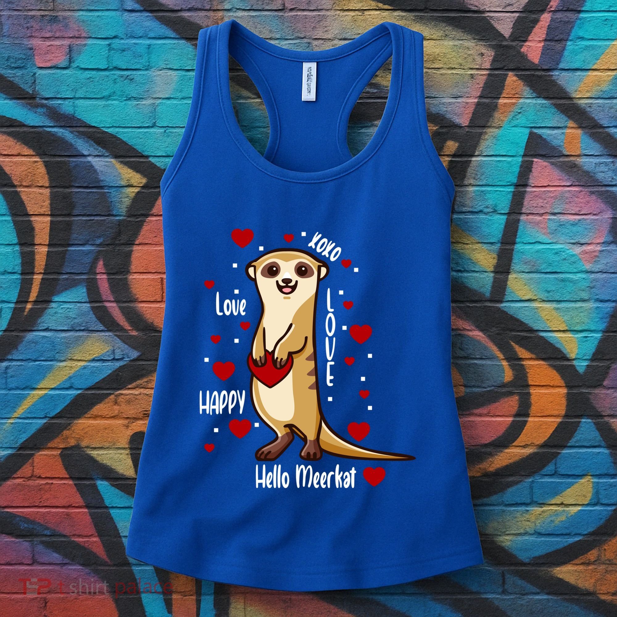 Hello Meerkat Valentines Day Cute Animal Love Vfunny Giftday Pajama Funny Gift Women's Tank Top