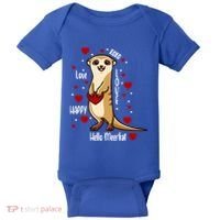 Hello Meerkat Valentines Day Cute Animal Love Vfunny Giftday Pajama Funny Gift Baby Bodysuit thumb 0
