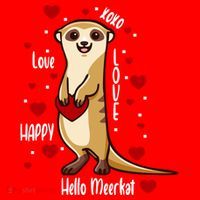 Hello Meerkat Valentines Day Cute Animal Love Vfunny Giftday Pajama Funny Gift Santa Hat thumb 1