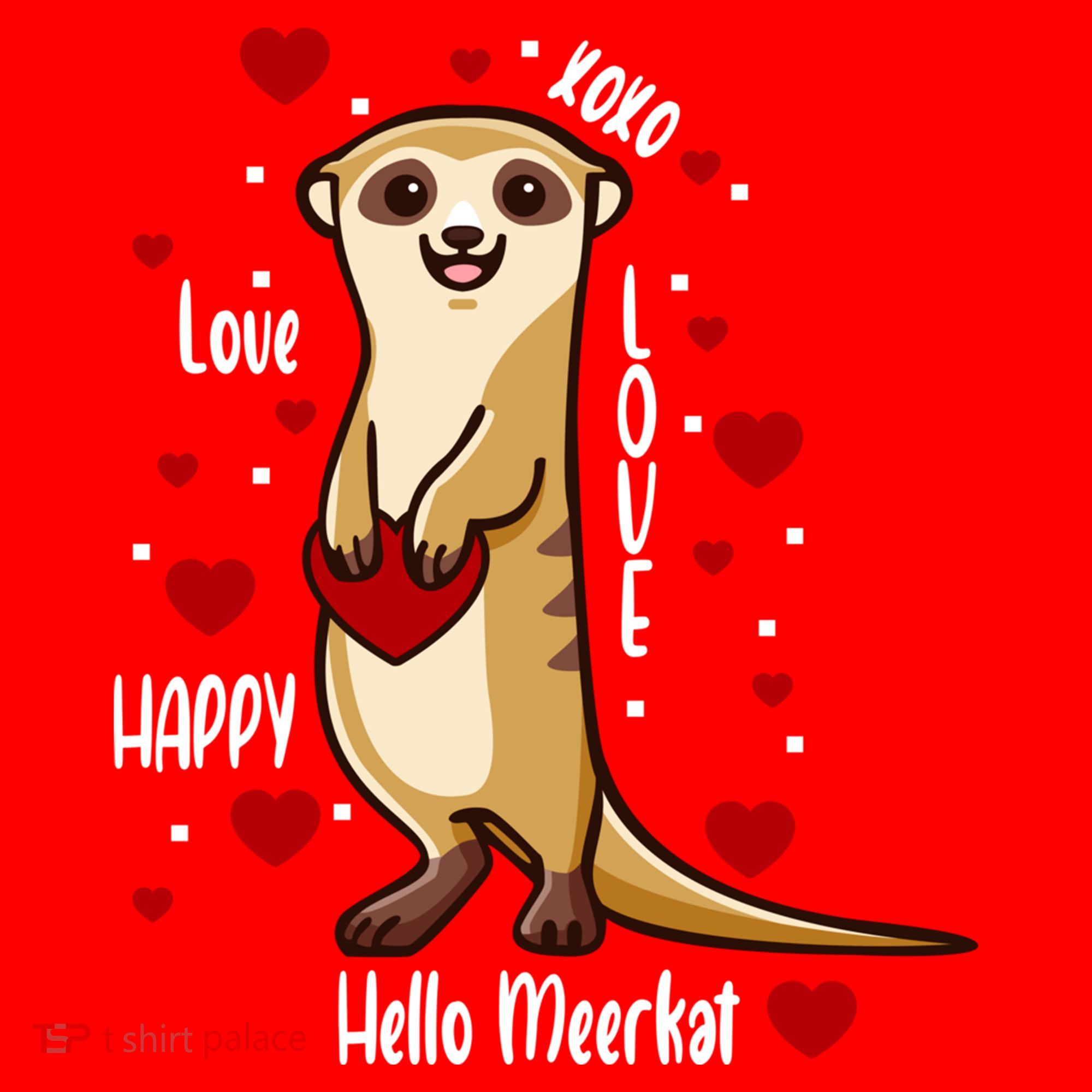 Hello Meerkat Valentines Day Cute Animal Love Vfunny Giftday Pajama Funny Gift Santa Hat