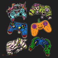 Halloween Monster Video Game Controllers Women's Sweatshirt thumb 2