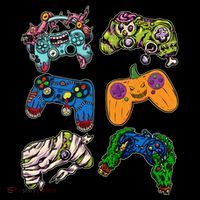Halloween Monster Video Game Controllers Coaster thumb 2