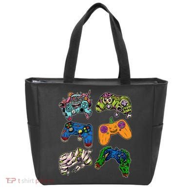 Halloween Monster Video Game Controllers Tote Bag