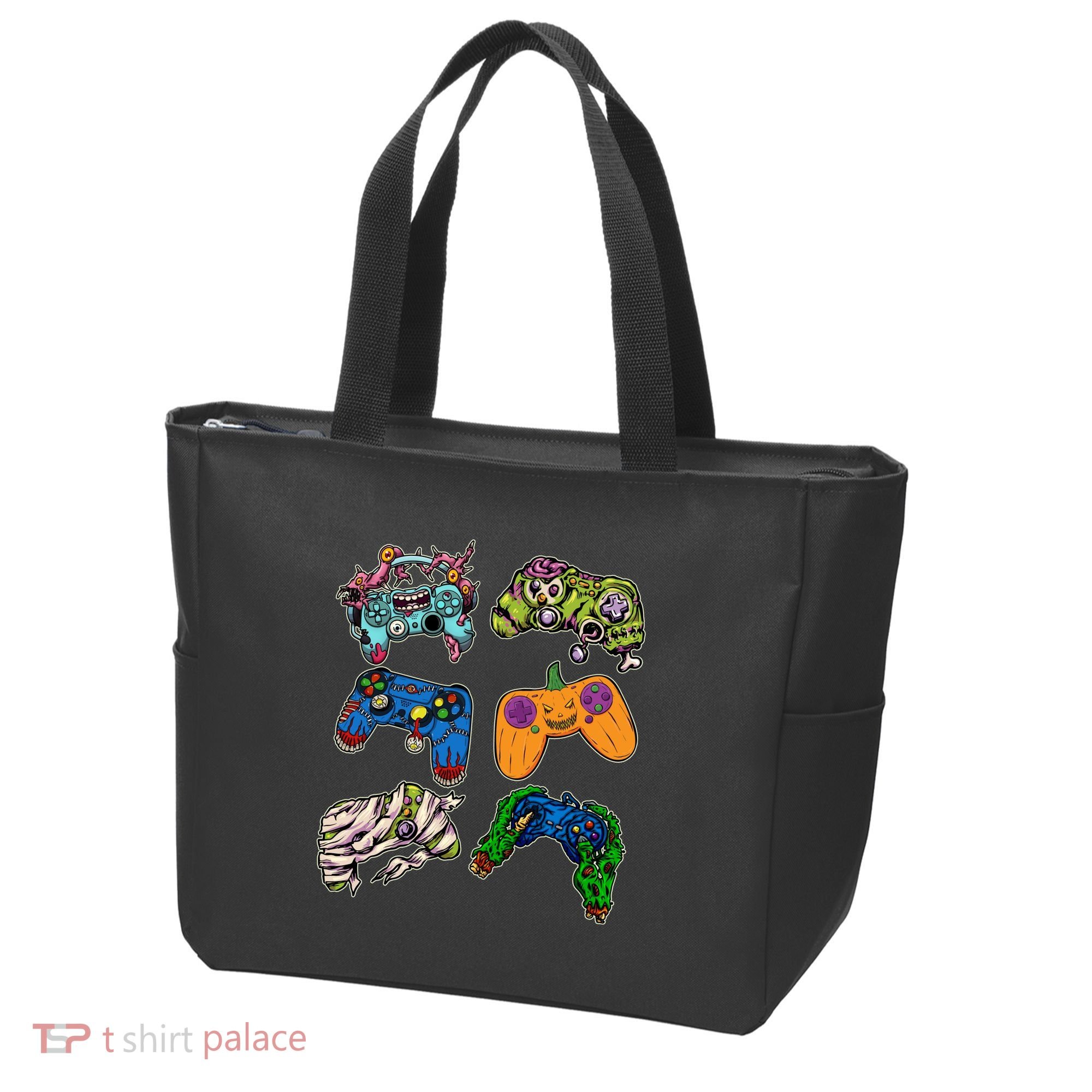 Halloween Monster Video Game Controllers Tote Bag