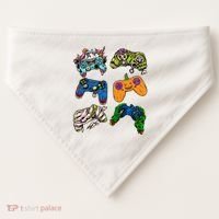 Halloween Monster Video Game Controllers USA-Made Doggie Bandana thumb 0