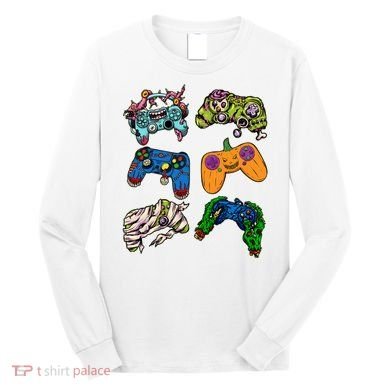 Halloween Monster Video Game Controllers Long Sleeve Shirt