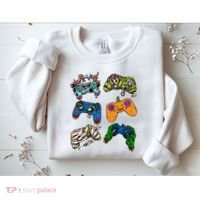 Halloween Monster Video Game Controllers Sweatshirt thumb 2