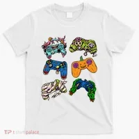 Halloween Monster Video Game Controllers T-Shirt thumb 0