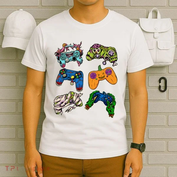 Halloween Monster Video Game Controllers T-Shirt