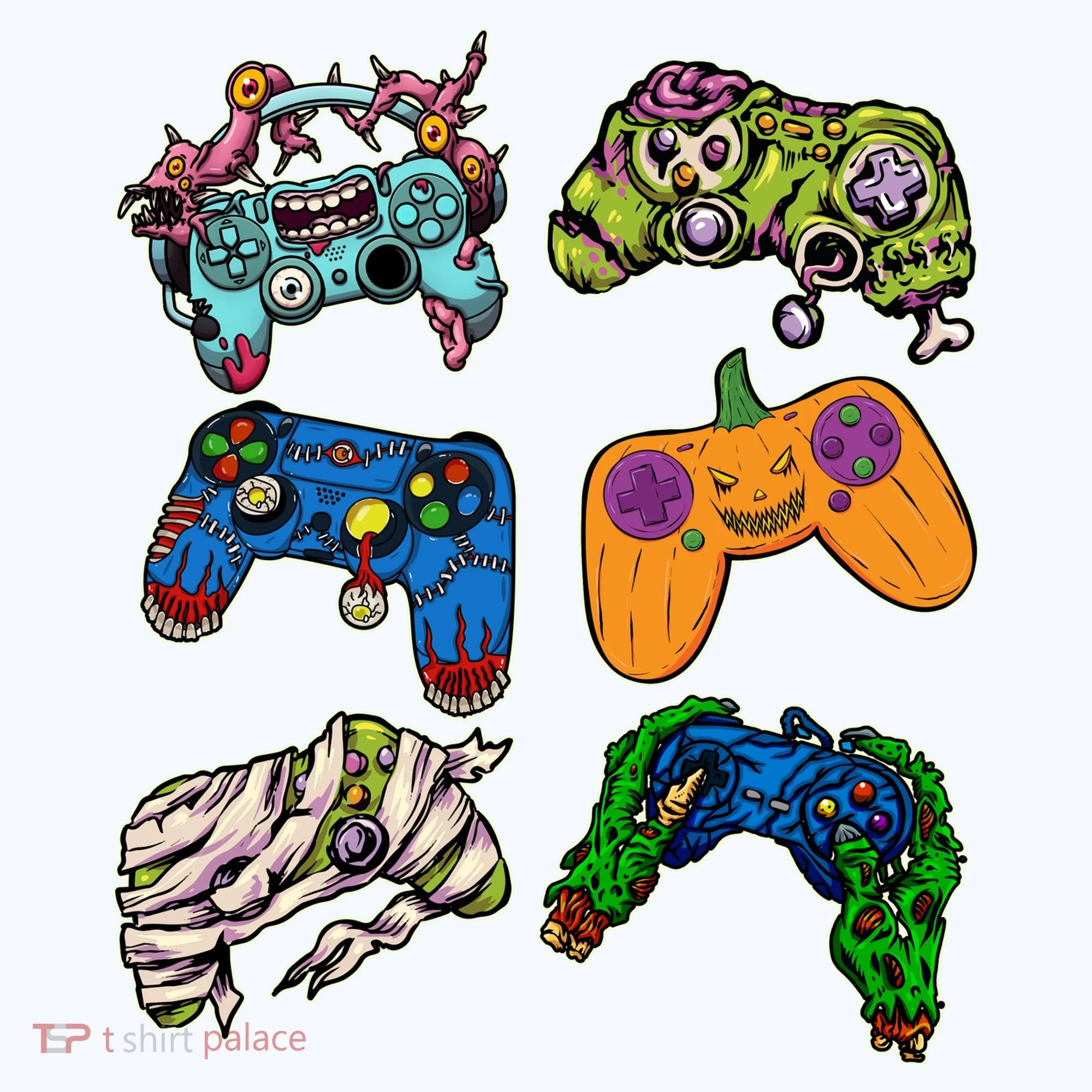Halloween Monster Video Game Controllers Bucket Hat
