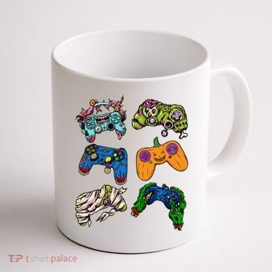 Halloween Monster Video Game Controllers Coffee Mug back