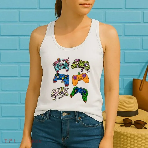 Halloween Monster Video Game Controllers Women's Tank Top