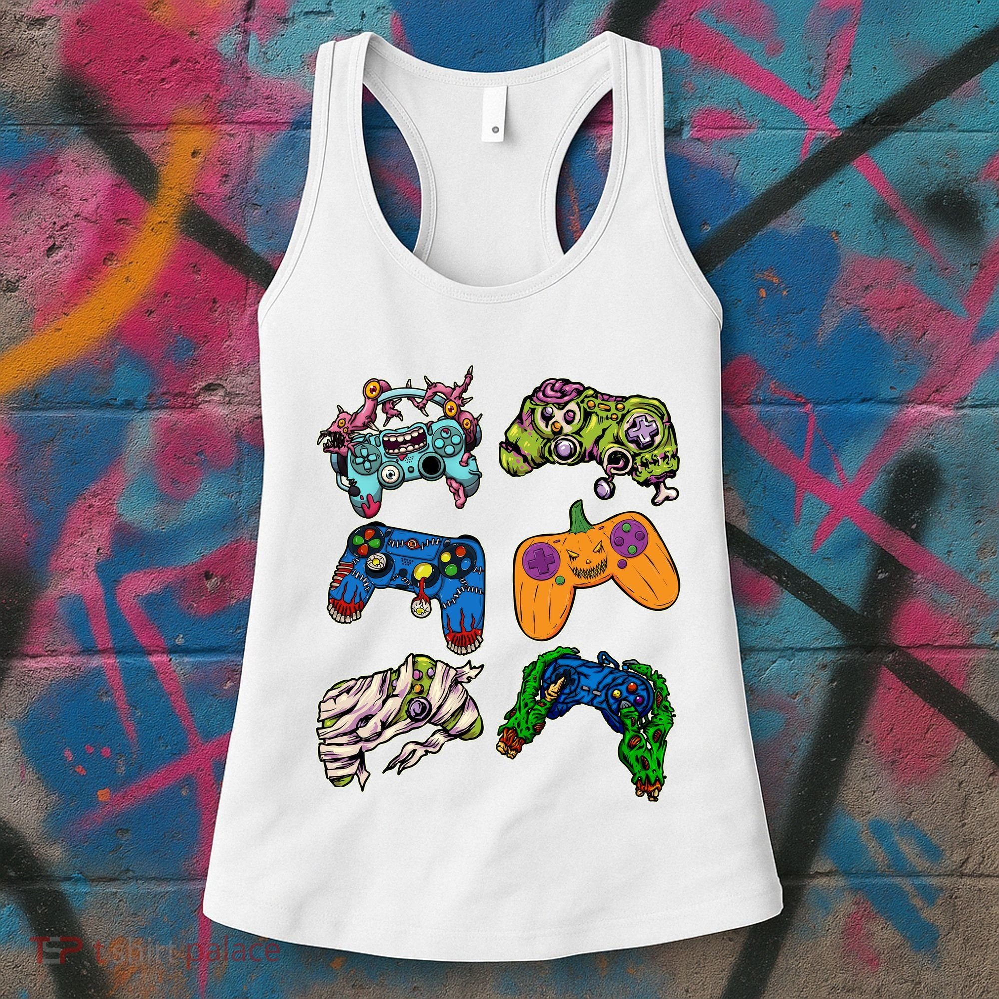 Halloween Monster Video Game Controllers Women's Tank Top