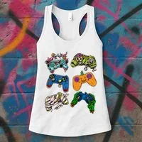 Halloween Monster Video Game Controllers Women's Tank Top thumb 3
