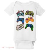 Halloween Monster Video Game Controllers Baby Bodysuit thumb 0