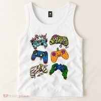 Halloween Monster Video Game Controllers Tank Top thumb 2